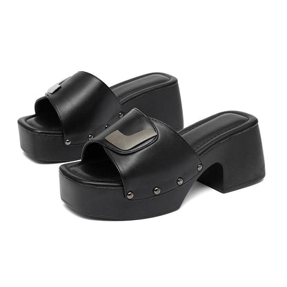Mules à plateforme pour femme avec talon bloc et détail métallique 8