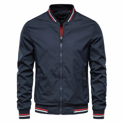 Blouson Bomber Homme avec Fermeture Zippée et Finitions Côtelées