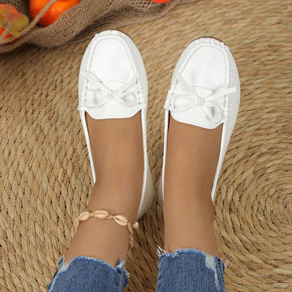 Mocassins Sans Lacets avec Nœud et Surpiqûres