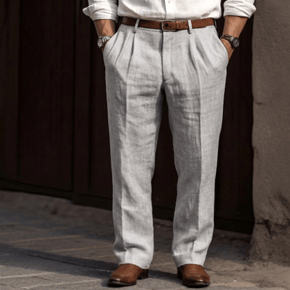 Pantalon à pinces pour homme avec passants de ceinture 2
