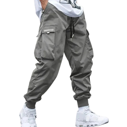 Pantalon cargo homme style jogger avec taille à cordon