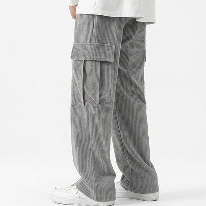 Pantalon cargo large en velours côtelé pour homme 3
