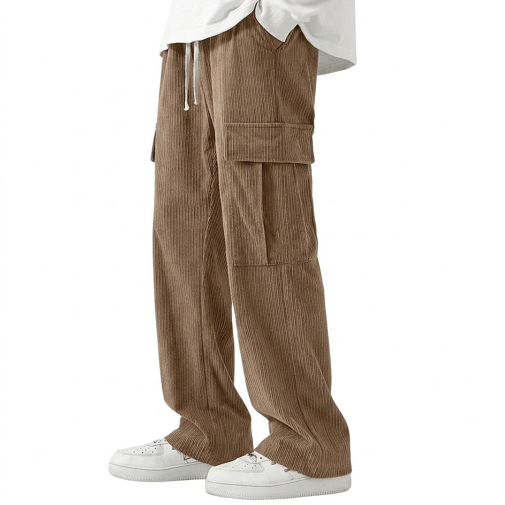Pantalon cargo large en velours côtelé pour homme 6