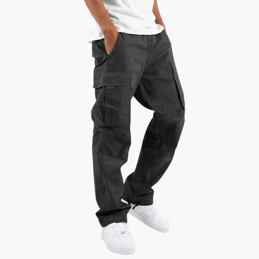 Pantalon cargo pour homme avec poches et coupe droite