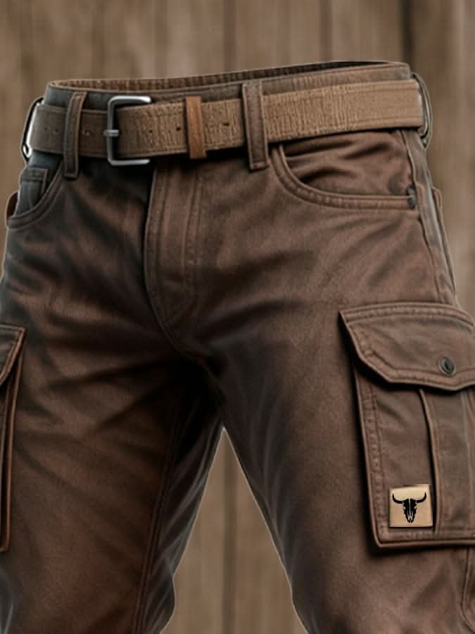Pantalon cargo utilitaire pour homme avec ceinture 4