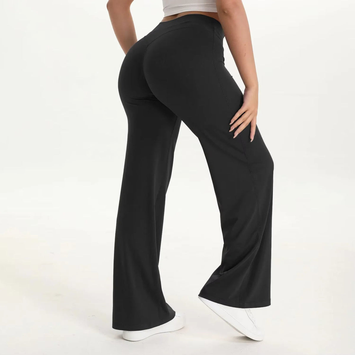 Pantalon de yoga taille haute à jambes larges pour femme 12