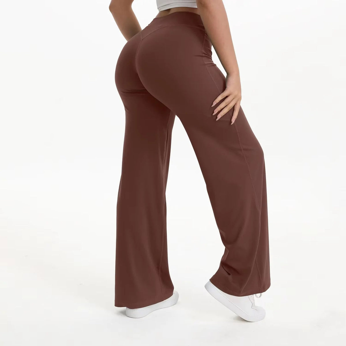 Pantalon de yoga taille haute à jambes larges pour femme 13