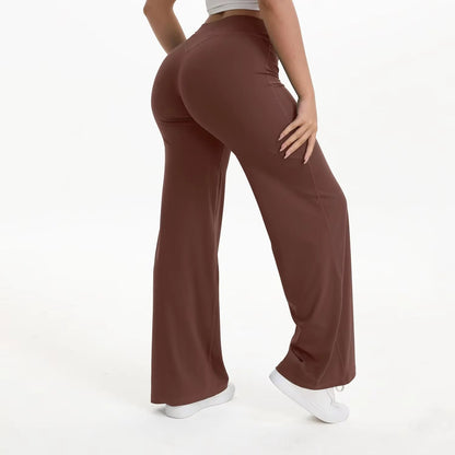 Pantalon de yoga taille haute à jambes larges pour femme 13