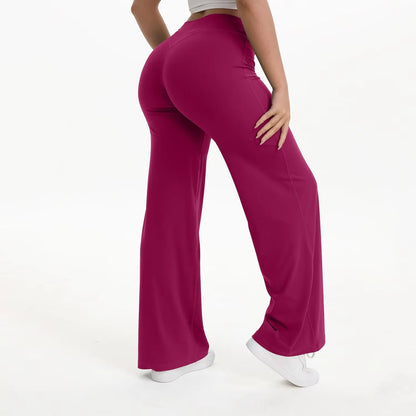 Pantalon de yoga taille haute à jambes larges pour femme 15