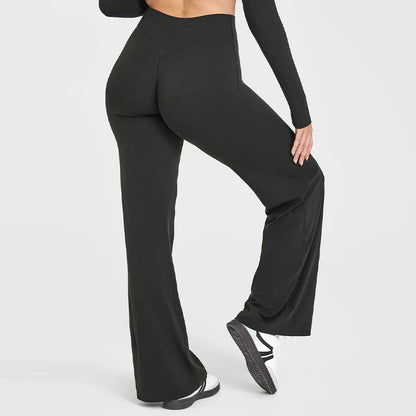 Pantalon de yoga taille haute à jambes larges pour femme 5