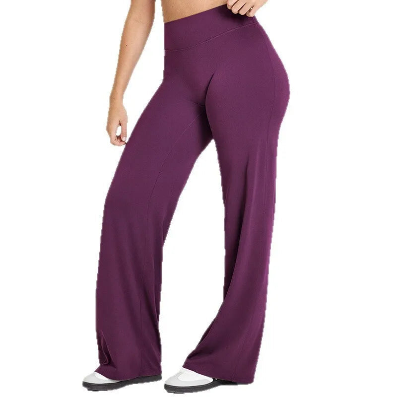 Pantalon de yoga taille haute à jambes larges pour femme 6