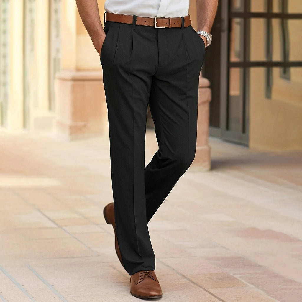Pantalon droit à pinces pour homme 2