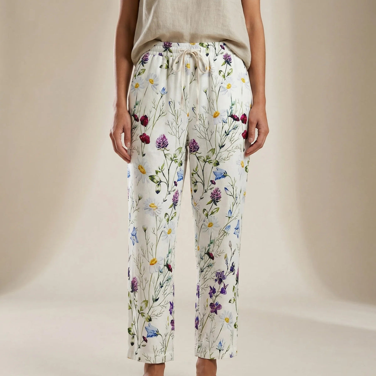 Pantalon droit en jean patchwork pour femme 3