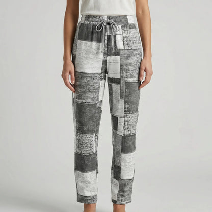 Pantalon droit en jean patchwork pour femme 5