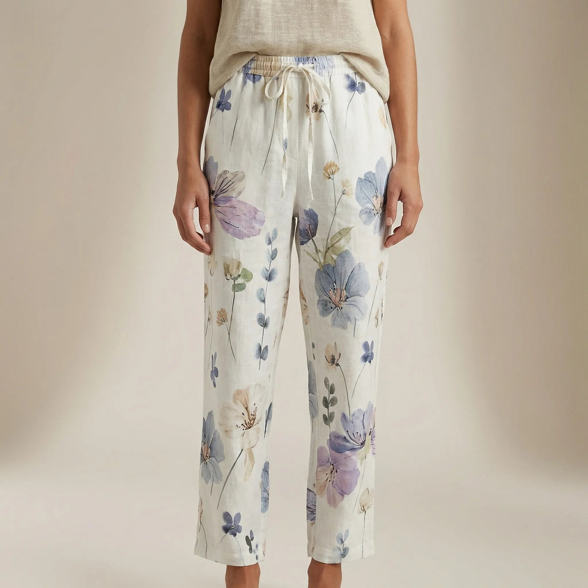 Pantalon droit en jean patchwork pour femme 6