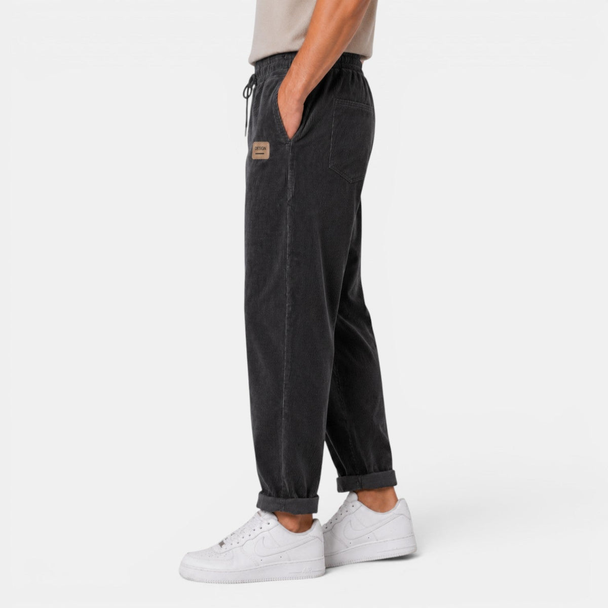 Pantalon droit en velours côtelé pour homme 11
