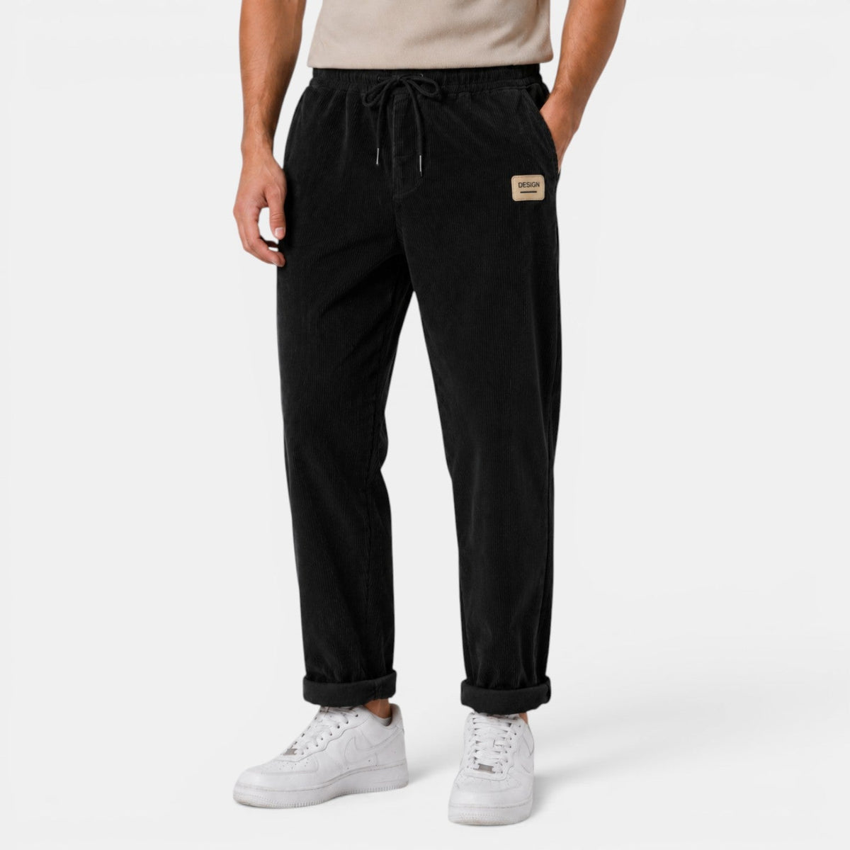 Pantalon droit en velours côtelé pour homme 2