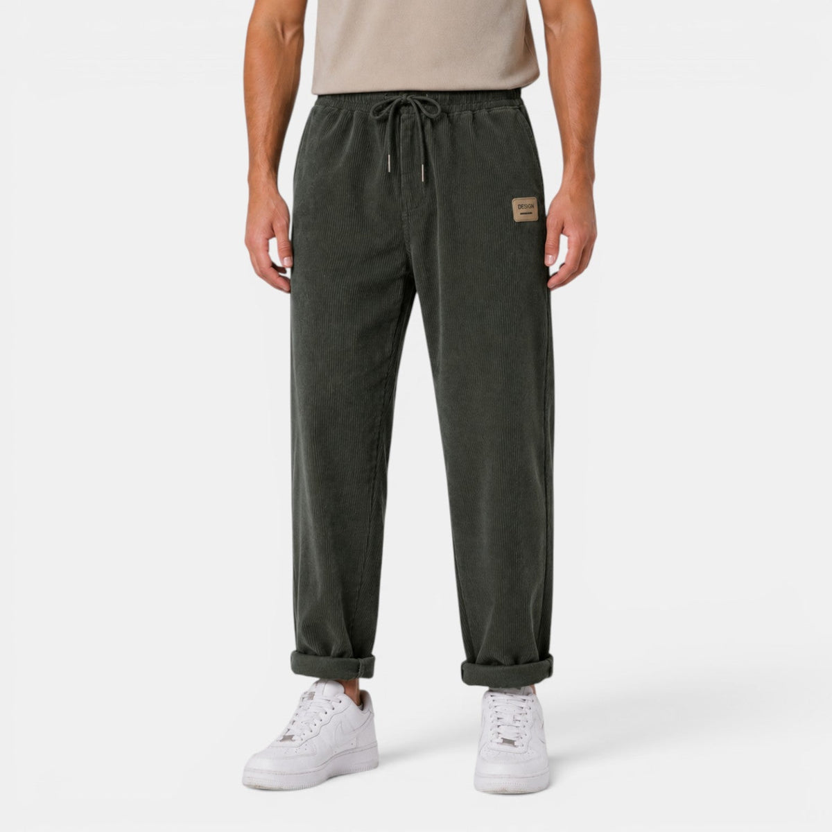 Pantalon droit en velours côtelé pour homme 3