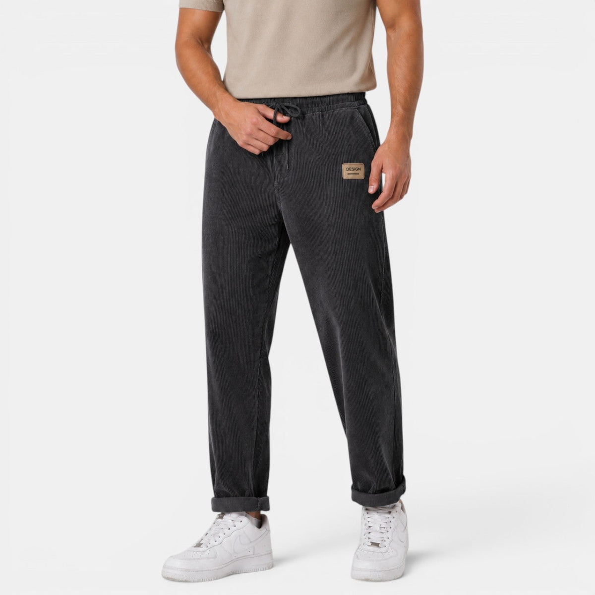 Pantalon droit en velours côtelé pour homme 4