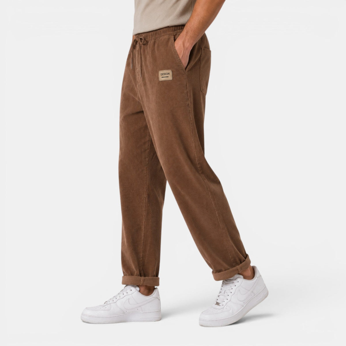 Pantalon droit en velours côtelé pour homme 5