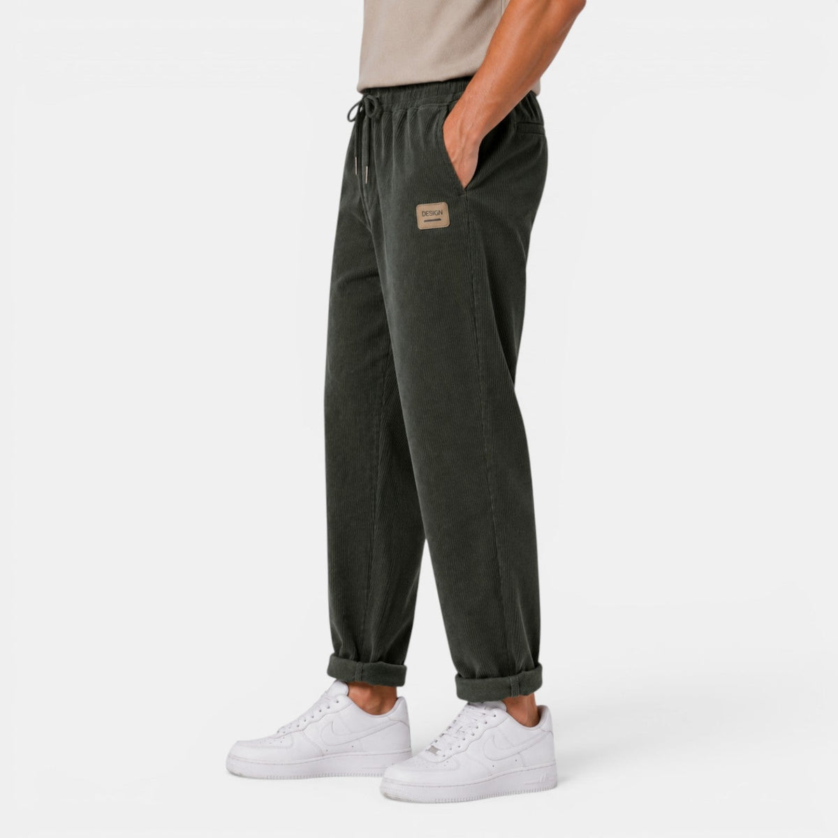 Pantalon droit en velours côtelé pour homme 9
