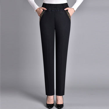 Pantalon droit pour femme avec taille élastique 2