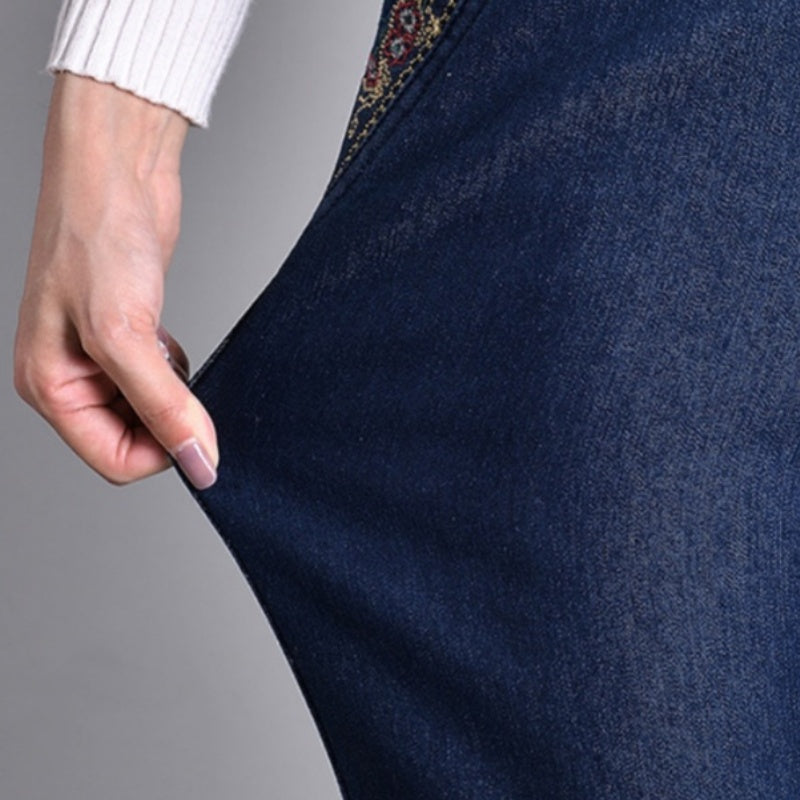 Pantalon droit pour femme avec taille élastique 4