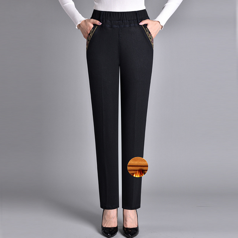 Pantalon droit pour femme avec taille élastique 6