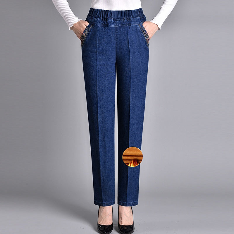 Pantalon droit pour femme avec taille élastique 7