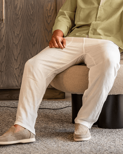 Pantalon droit pour homme avec taille à cordon 8