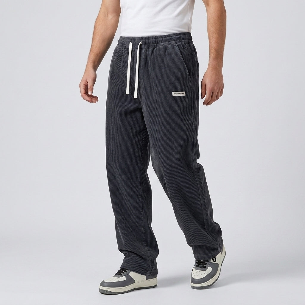 Pantalon en velours côtelé pour homme avec cordon de serrage 3