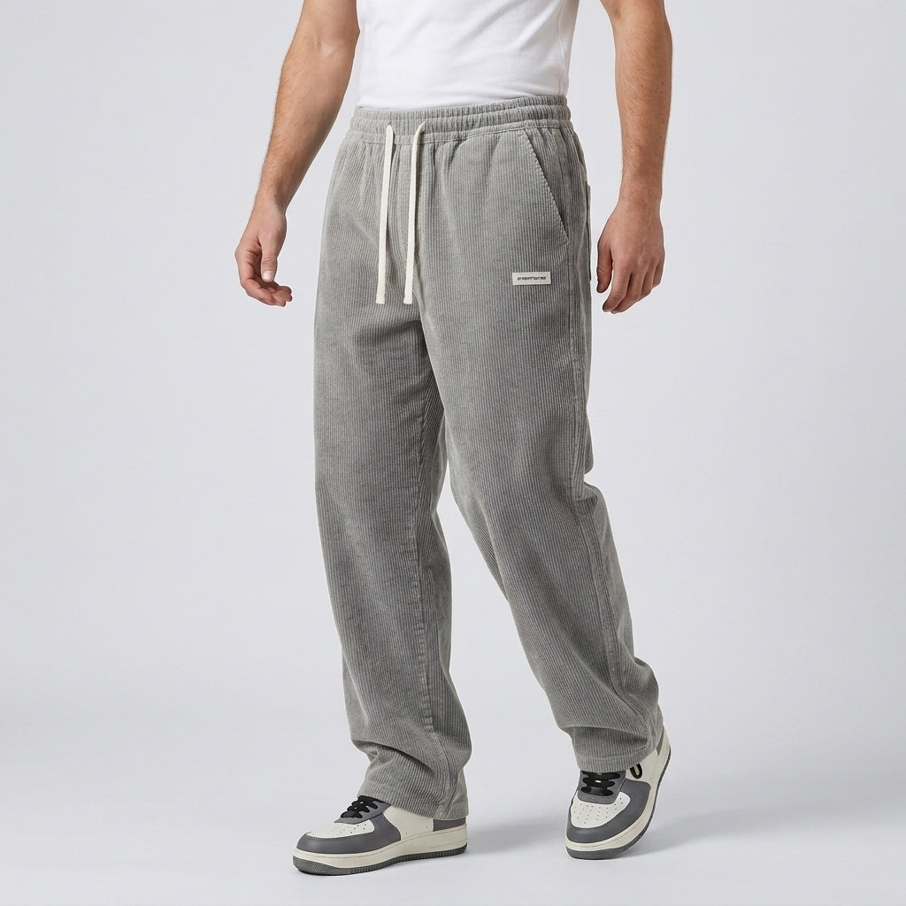 Pantalon en velours côtelé pour homme avec cordon de serrage 4