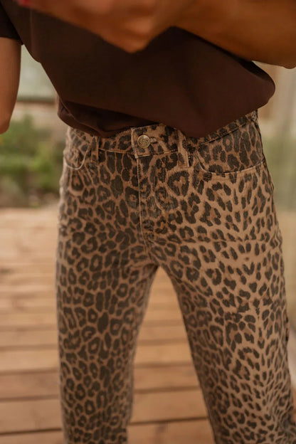 Pantalon large à imprimé léopard pour femme 3