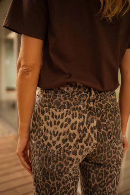Pantalon large à imprimé léopard pour femme 5
