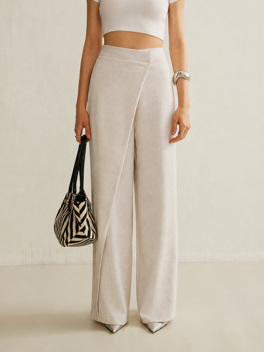 Pantalon large asymétrique pour femme 4