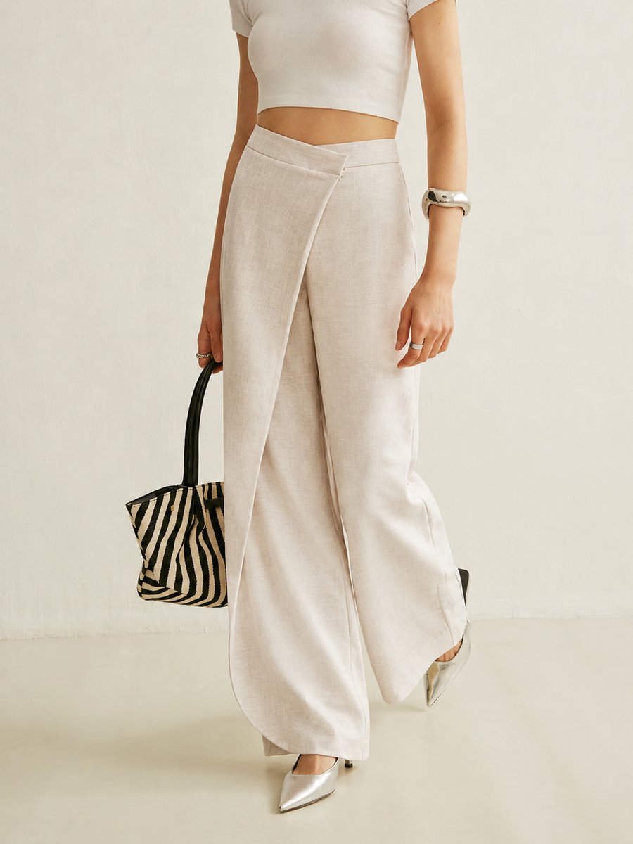 Pantalon large asymétrique pour femme 6