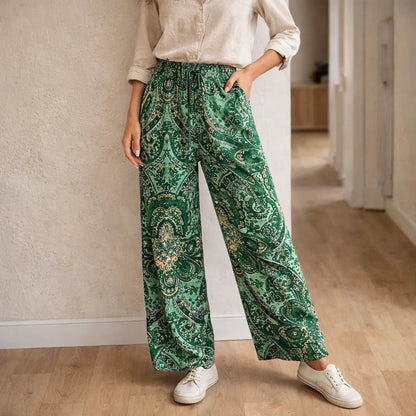 Pantalon large pour femme à imprimé cachemire 2