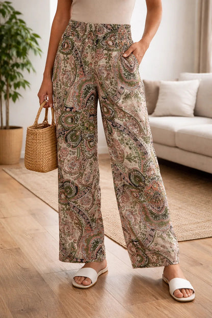 Pantalon large pour femme à imprimé cachemire 4