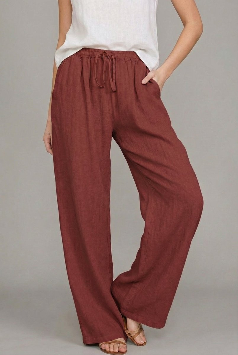 Pantalon large pour femme avec cordon de serrage 2
