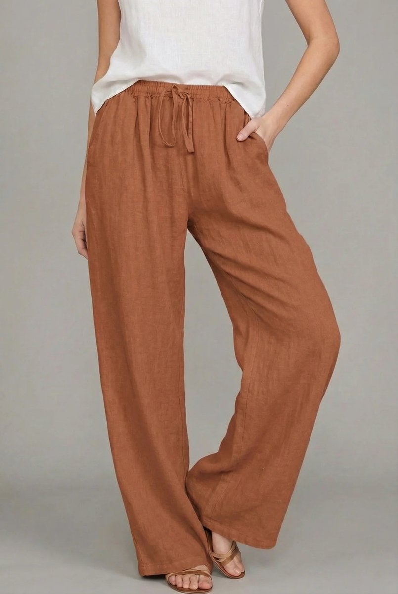 Pantalon large pour femme avec cordon de serrage 3