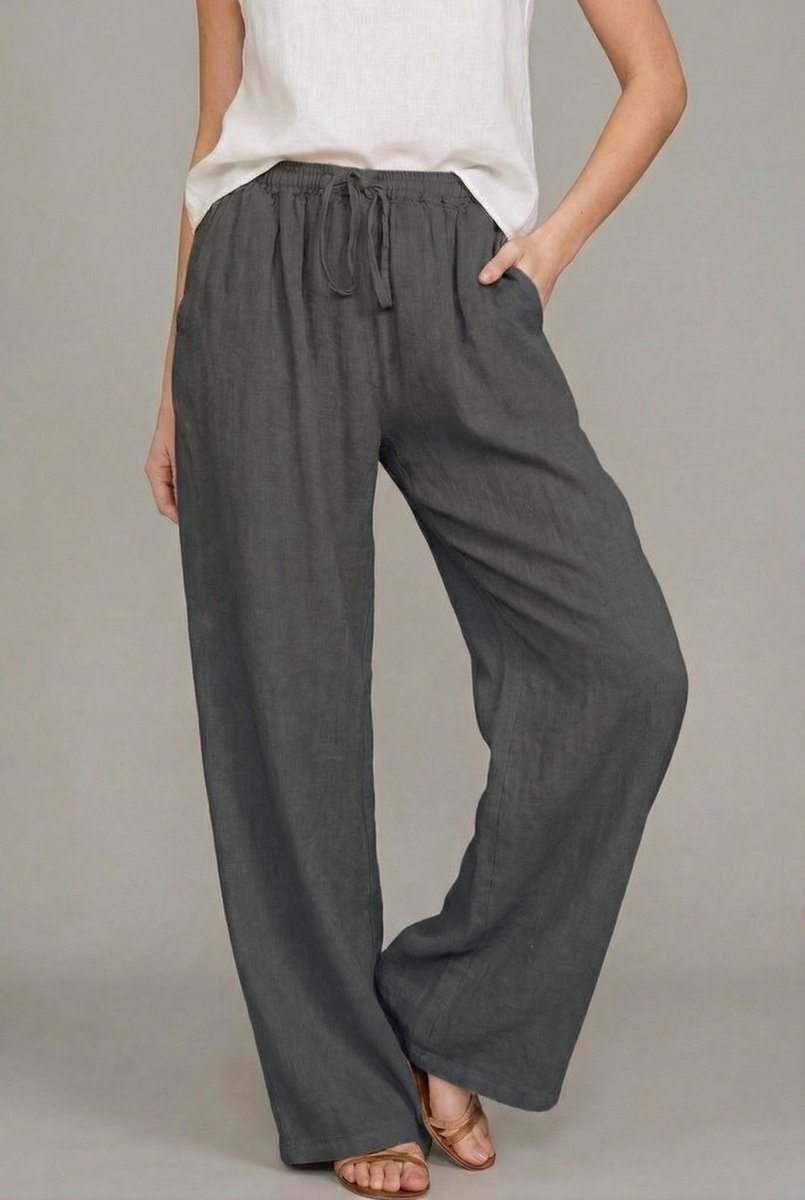 Pantalon large pour femme avec cordon de serrage 4