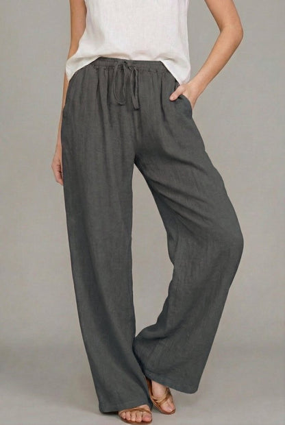 Pantalon large pour femme avec cordon de serrage 4