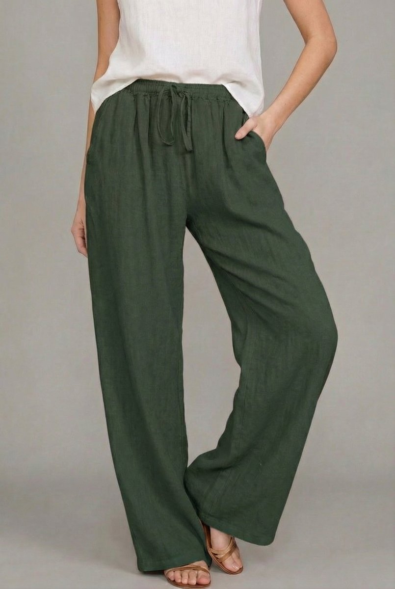 Pantalon large pour femme avec cordon de serrage 5