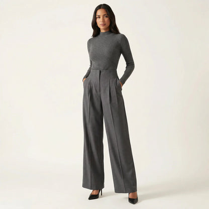 Pantalon large taille haute pour femme 3
