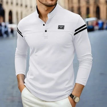 Polo à manches longues pour homme avec col mao 2