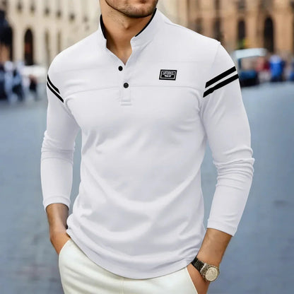 Polo à manches longues pour homme avec col mao 2