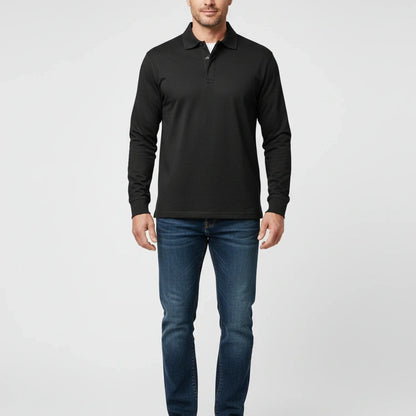 Polo à manches longues pour homme avec patte de boutonnage 10