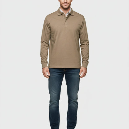 Polo à manches longues pour homme avec patte de boutonnage 11
