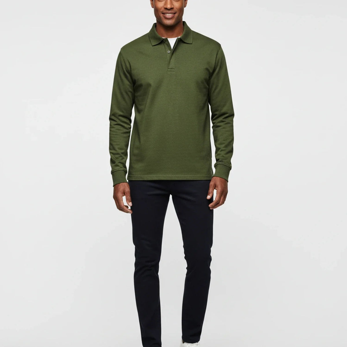 Polo à manches longues pour homme avec patte de boutonnage 13