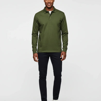 Polo à manches longues pour homme avec patte de boutonnage 13